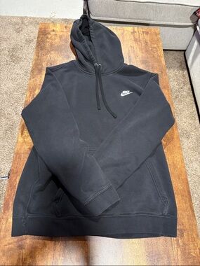 Nike Black Hoodie with White Swoosh Logo